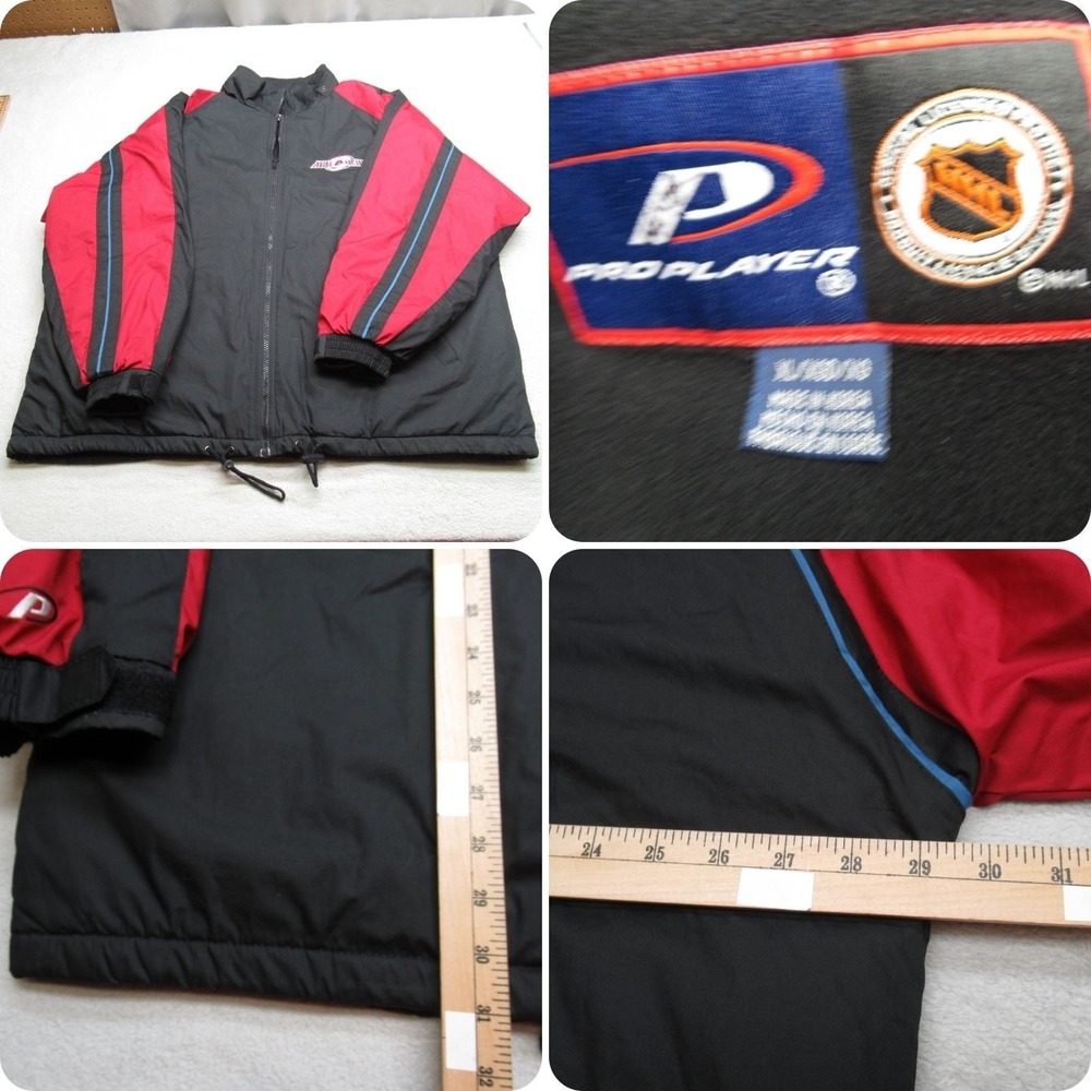 Colorado Avalanche Jacket Men XL Pro Player NHL Black Full Zip Hockey VTG 90's